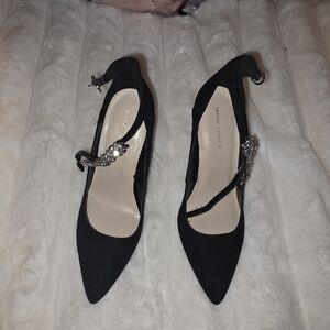 Marc Fisher Black Heels with Crystal Embellishments